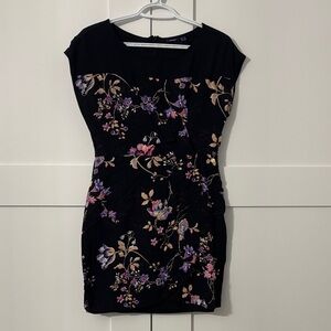 Mexx Black Floral Mini Wrap Dress